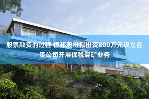 股票融资的过程 恒邦股份拟出资800万元设立合资公司开展保税混矿业务