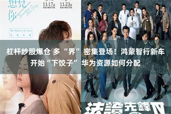 杠杆炒股爆仓 多 “界” 密集登场！鸿蒙智行新车开始“下饺子” 华为资源如何分配